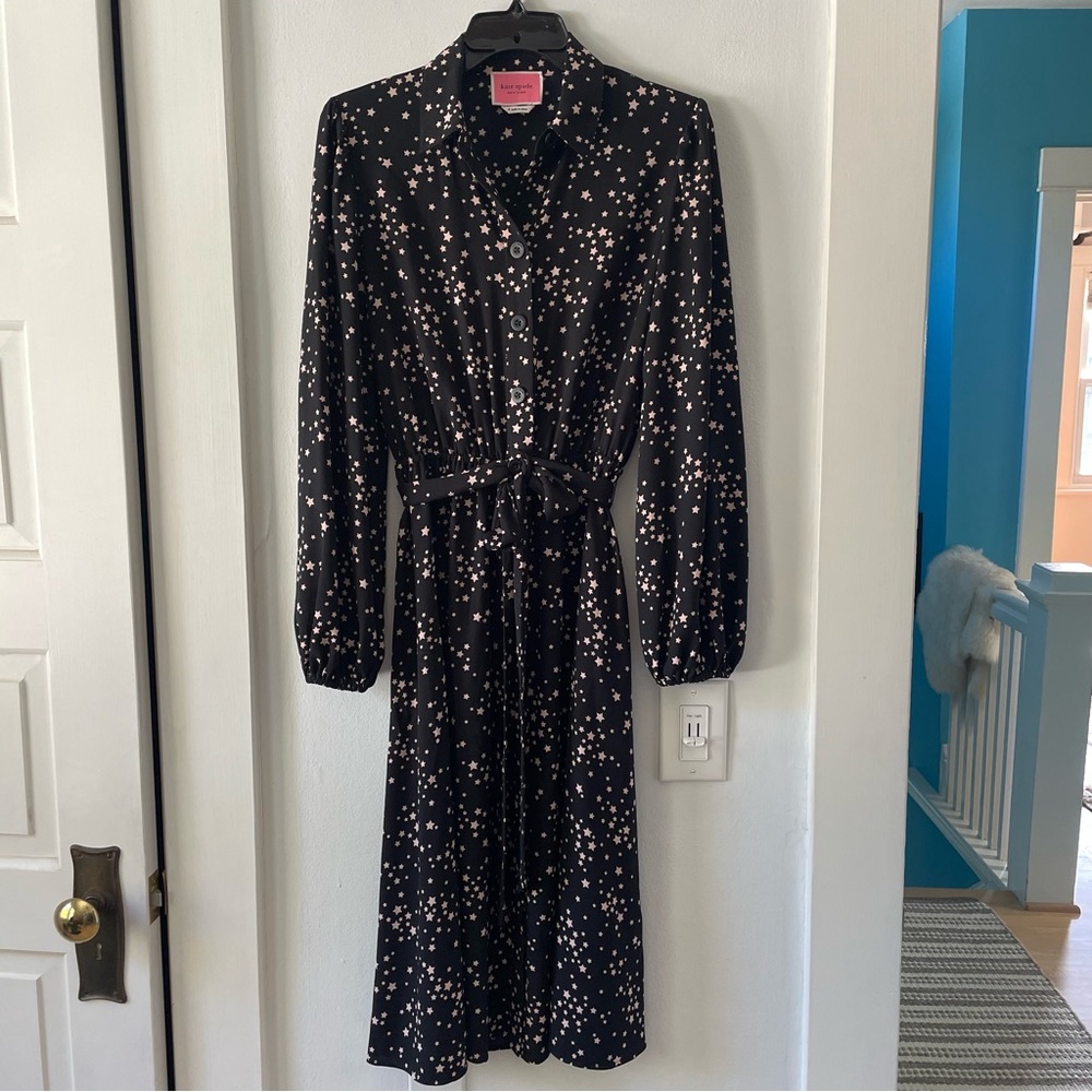 Kate Spade long shirt dress in star pattern